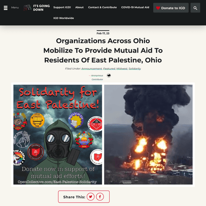 it's going down east palestine ohio mutual aid