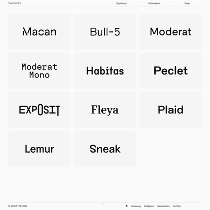 TIGHTYPE Typefaces