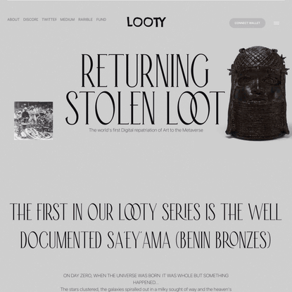 Looty Nft - The world’s first digital repatriation of stolen art