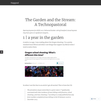 The Garden and the Stream: A Technopastoral