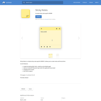 Sticky Notes—Linux Apps on Flathub