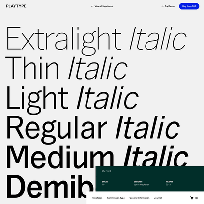 Playtype Fonts and typefaces - Du Nord