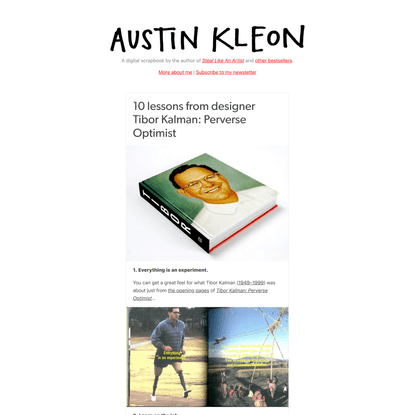 Austin Kleon — 10 lessons from designer Tibor Kalman: Perverse...