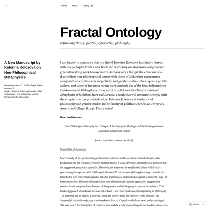 Fractal Ontology