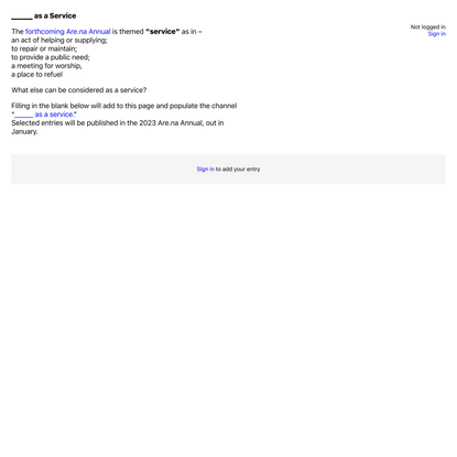 As a Service / Are.na