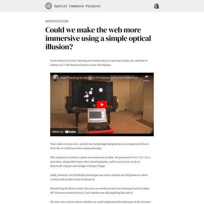 Could we make the web more immersive using a simple optical illusion?