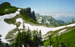 Late Season Snow Patches, Mt. Margaret Area, Mt. St. Helens National Volcanic Monument, Washington, August 2000.