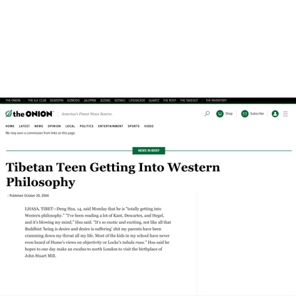 Tibetan Teen Getting Into Western Philosophy