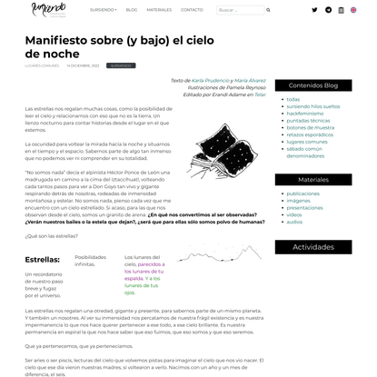 Manifiesto sobre (y bajo) el cielo de noche