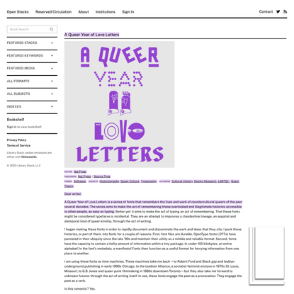 A Queer Year of Love Letters | LIBRARYSTACK∎