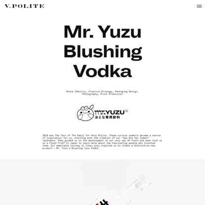 Mr. Yuzu Blushing Vodka – Very Polite – Vancouver Creative Agency