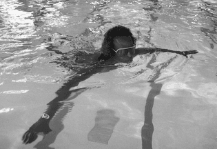 Miles Davis swimming