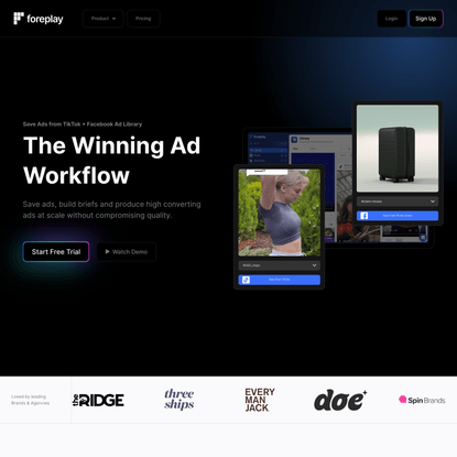 Save Ads from TikTok &amp; Facebook Ad Library - Foreplay