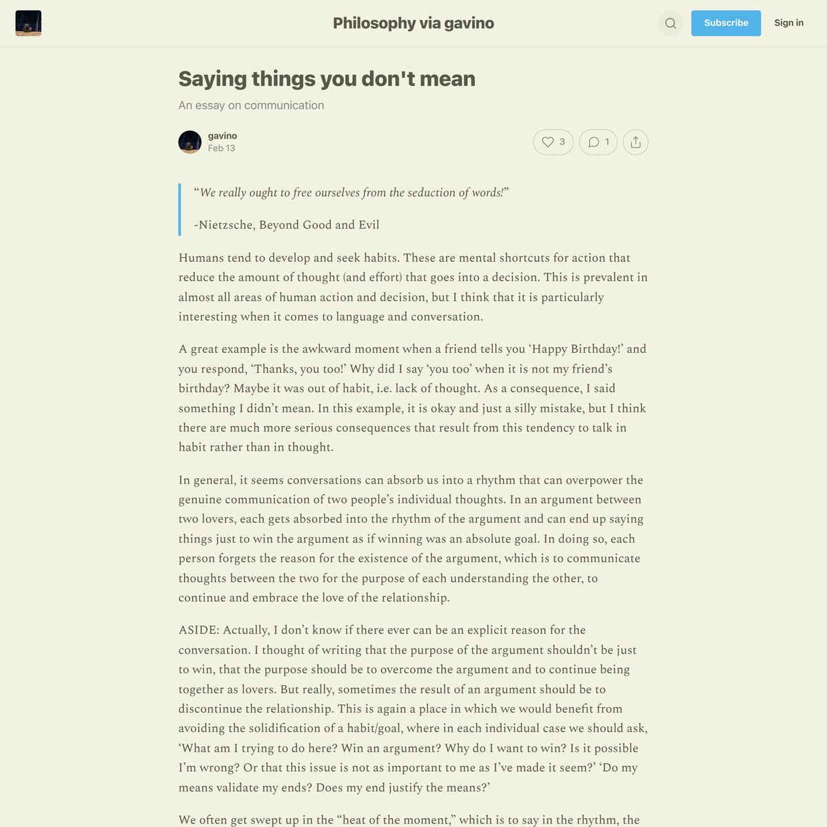 Saying things you don’t mean — Are.na