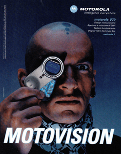 Ads for the Motorola V70 cellphone (2002)