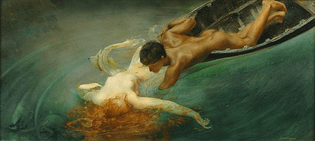 Giulio Aristide Sartorio - The Siren (Green Abyss), 1893