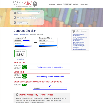 WebAIM: Contrast Checker