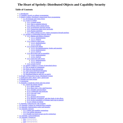The Heart of Spritely: Distributed Objects and Capability Security