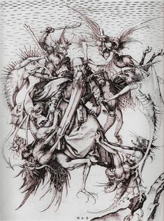 Martin Schongauer, St. Anthony Tormented by Demons, 1470
