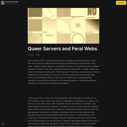 Queer Servers and Feral Webs — Austin Wade Smith