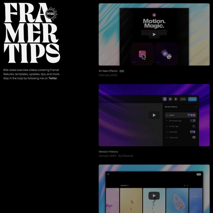 Framer Tips