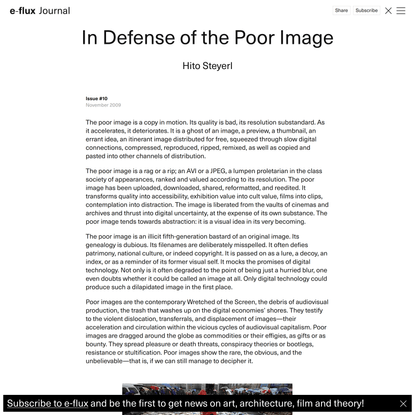 In Defense of the Poor Image - Journal #10 November 2009 - e-flux