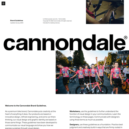 Cannondale - brand identity, guideline and assets.