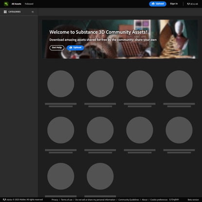 Substance 3D Community Assets Homepage on Substance 3D Community Assets