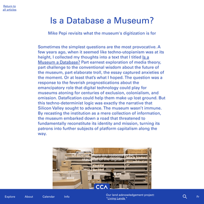 Is a Database a Museum?