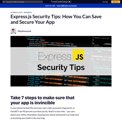 Express.js Security Tips: How You Can Save and Secure Your App