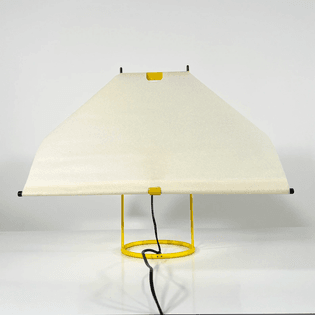 Yellow Le Falene Table Lamp by Piero De Martini for Arteluce, 1980s.png