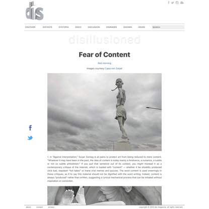 Fear of Content | Rob Horning  «DIS Magazine