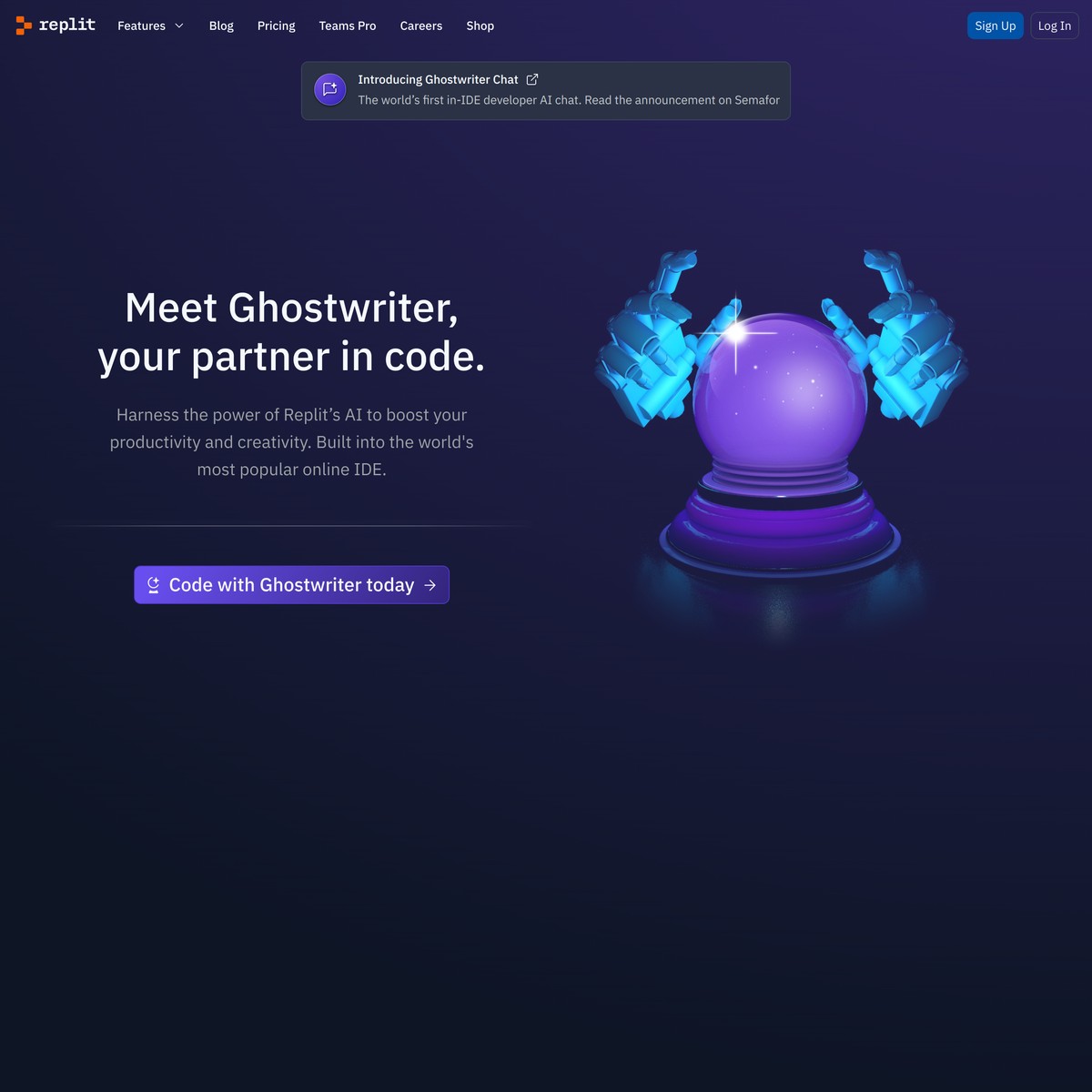 Ghostwriter Code faster with AI — Are.na