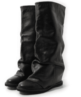 rick owens ss11 flared black zip leather boots