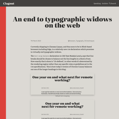 An end to typographic widows on the web