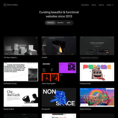 Minimal Gallery – Website inspiration