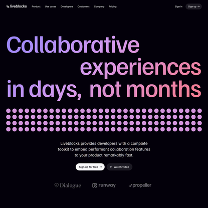 Liveblocks | Collaborative experiences in days, not months