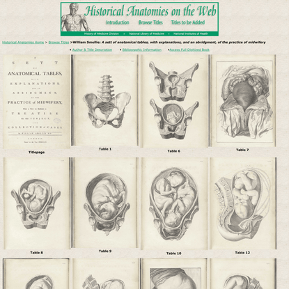 Historical Anatomies on the Web: William Smellie Home