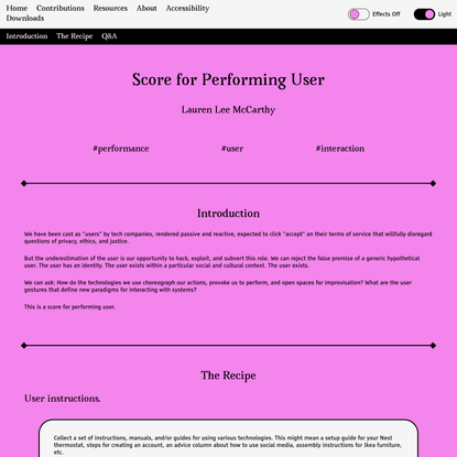 Score for Performing User
