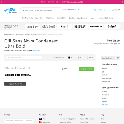 Gill Sans Nova Condensed Ultra Bold Font | Webfont &amp; Desktop | MyFonts