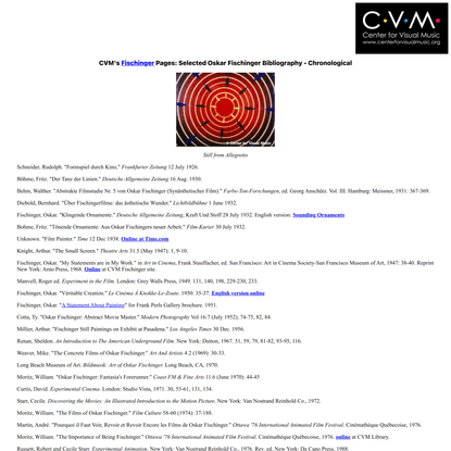 Oskar Fischinger Bibliography