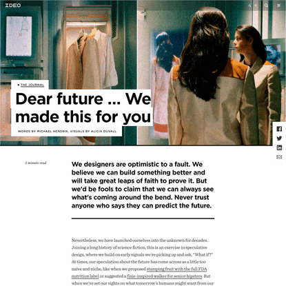 Dear future … We made this for you