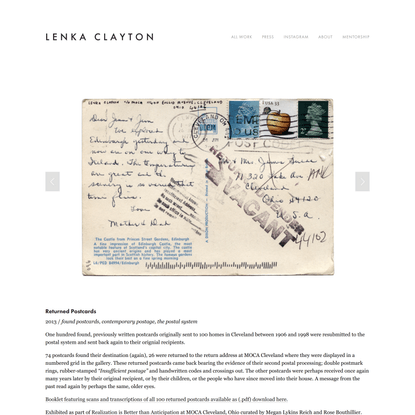 Returned Postcards — LENKA CLAYTON