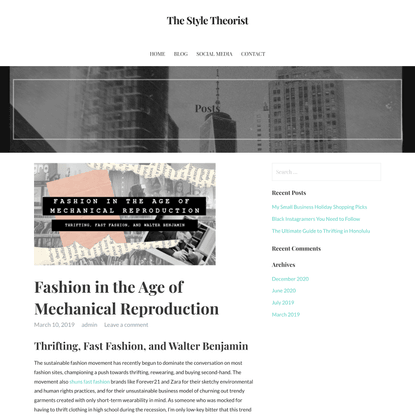 Fashion in the Age of Mechanical Reproduction - The Style Theorist