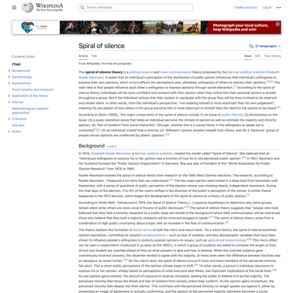 Spiral of silence - Wikipedia