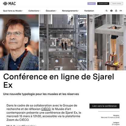 Conférence en ligne de Sjarel Ex – MAC Montréal