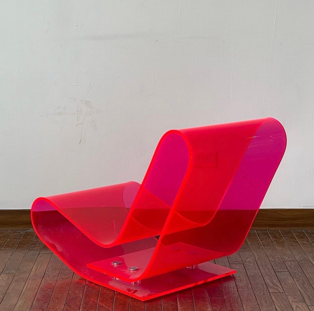 Neon Pink LCP (lounge chair pink) by Maarten Van Severen for Kartell. Italy, 1990s