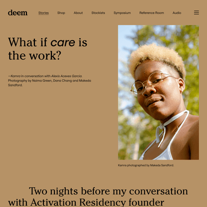 What if care is the work? — Deem