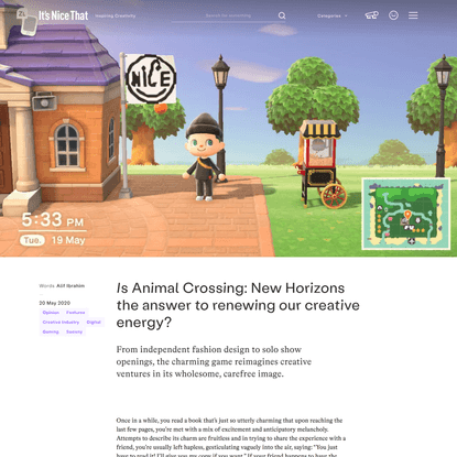 Is Animal Crossing: New Horizons the answer to renewing our creative energy?