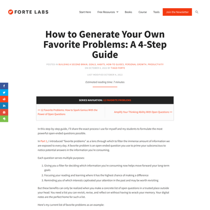 How to Generate Your Own Favorite Problems: A 4-Step Guide
